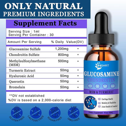 Glucosamine Chondroitin Liquid Drops 2000mg, Liposomal