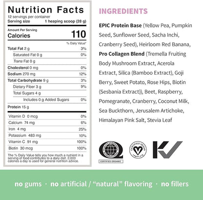 Sprout Living Epic Protein, Plant Based 15 Grams (0.7 Pound, 12 Servings)