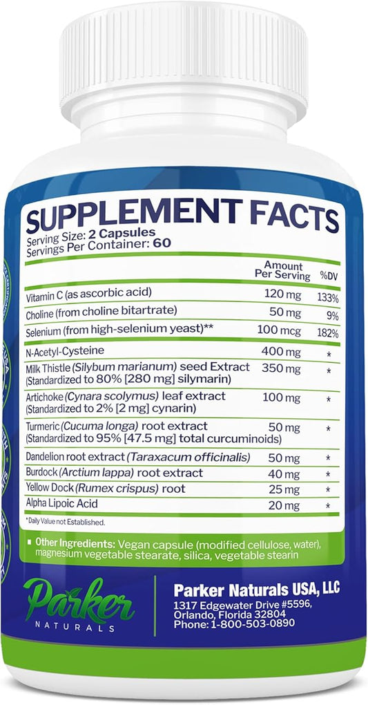Liver Support with Milk Thistle & 120 Capsules