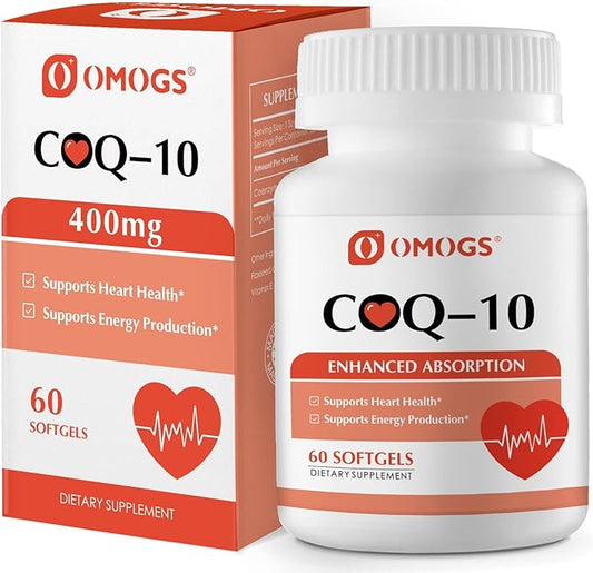 CoQ10 400mg Softgels, Coenzyme Q10 High 60 Softgels