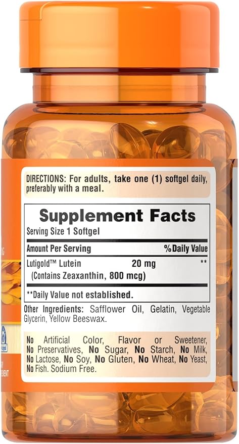 Puritan's Pride Lutein 20 mg 120 Count