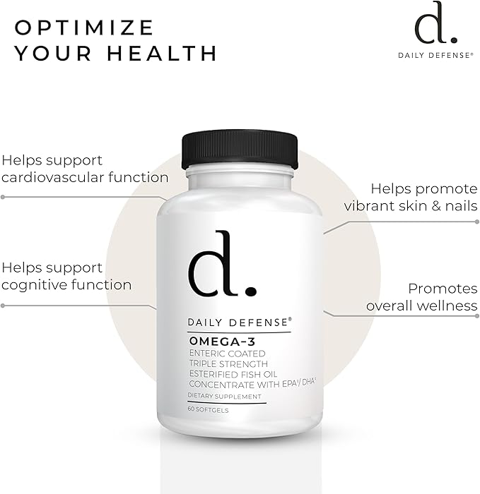 Omega 3 Fish Oil 1000mg Supplement 3 DHA 60 Enteric