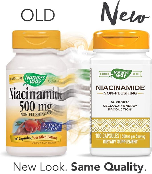 Nature's Way Niacinamide 500mg 100 Capsules (4 Pack)