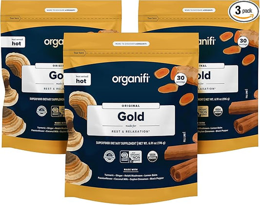 Organifi: Gold - Superfood Supplement Powder- 90 Servings (3 Pack)