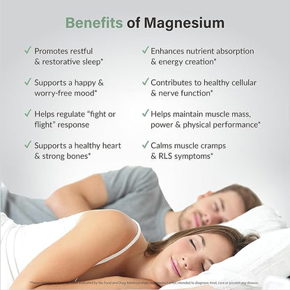 Organixx Magnesium Supplement, Natural Calm Magnesium B6 and (60 Count)