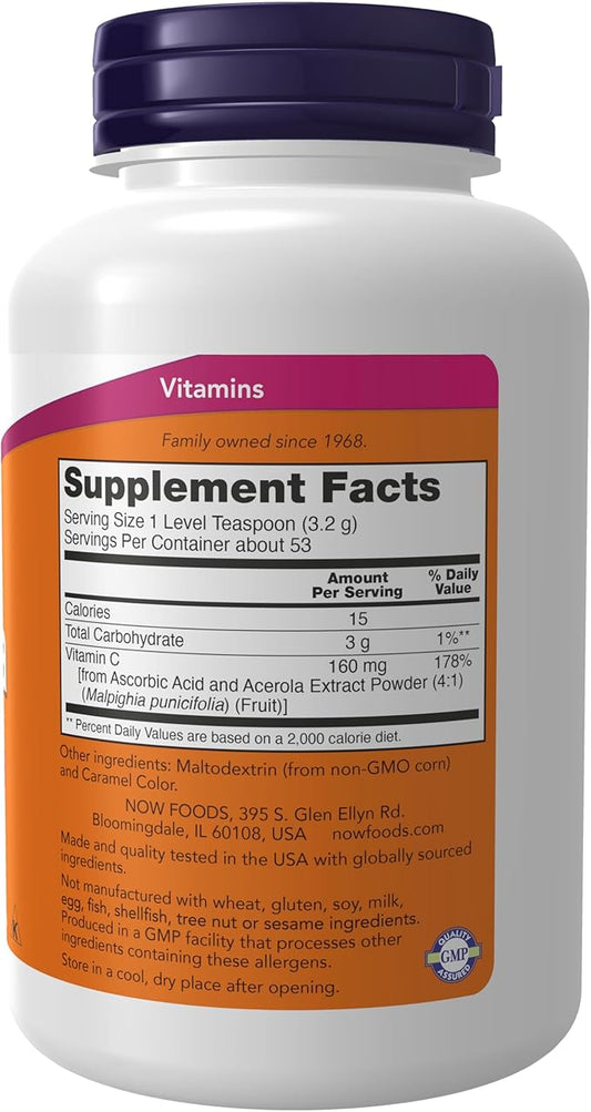 NOW Supplements, Acerola 4:1 Extract Powder, 6-Ounce