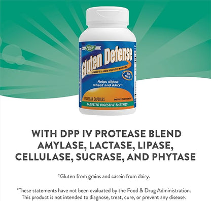 Nature's Way Gluten Defense Digestive Enzymes, 120 Vegan