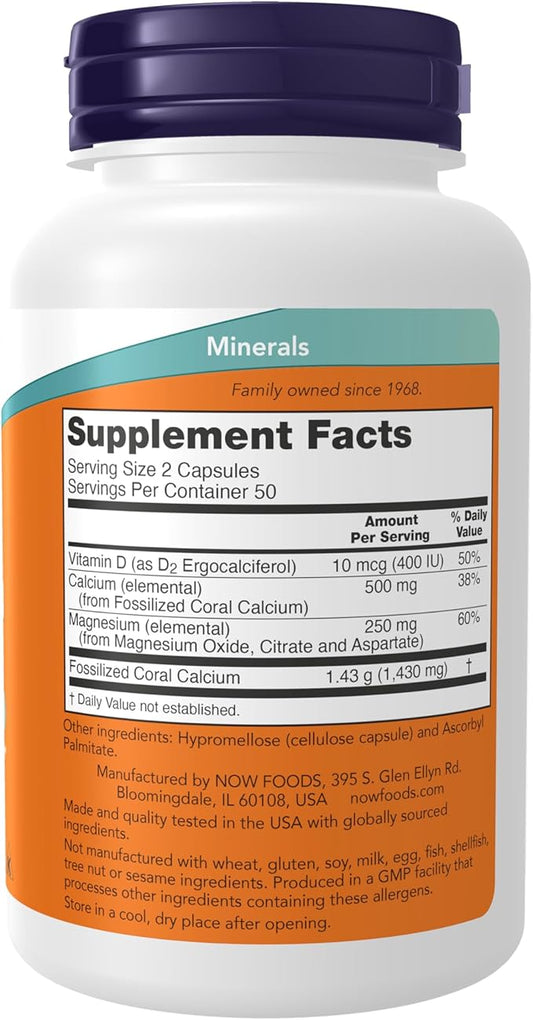 NOW Supplements, Coral Calcium Plus, Bone 100 Veg