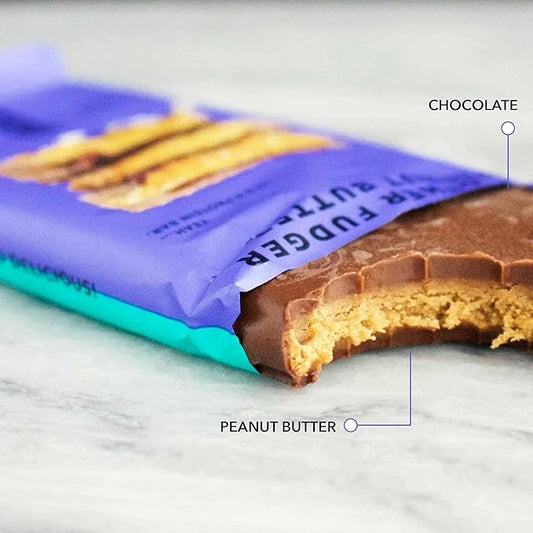 TRUBAR Vegan Protein Bar, Smother Fudger Peanut Butter, Gluten Free, Plant Based, High Fiber, Dairy Free, Low Fat, Non GMO, No Sugar Alcohols, 12G Lean Protein, 13G Fiber, Healthy Snack Bars, 12 CT