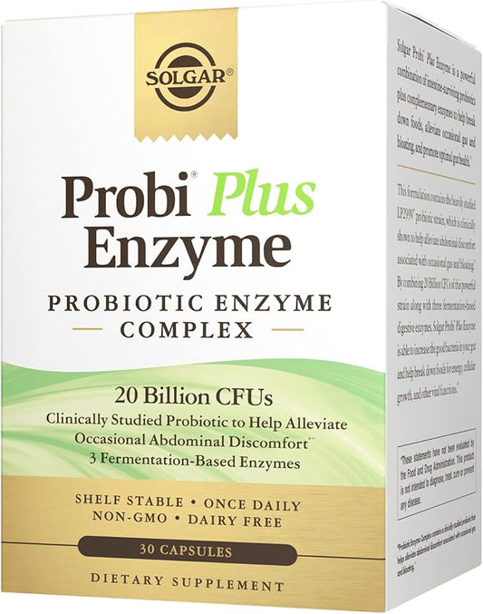 Solgar Probi Plus Enzyme Complex, 30 Capsules 20 Billion 30 Servings