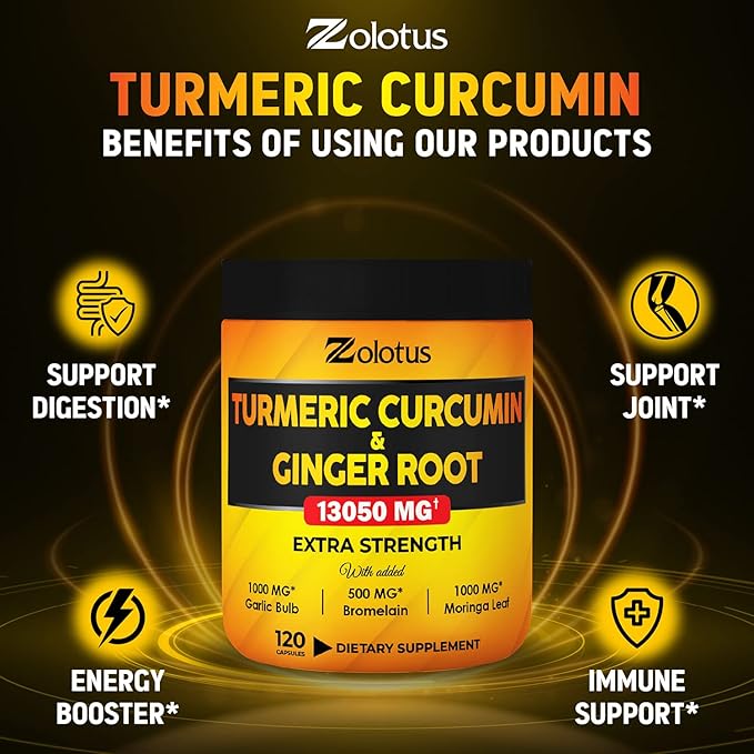 6 in 1 Turmeric Curcumin + 95% Curcuminoids, 13050mg, with 120 Capsules