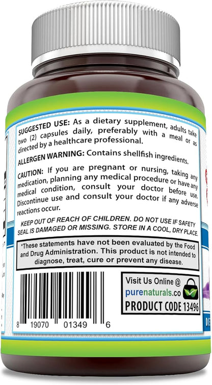 Pure Naturals Glucosamine Chondroitin + MSM Supplement 1850 Mg 240 Capsules