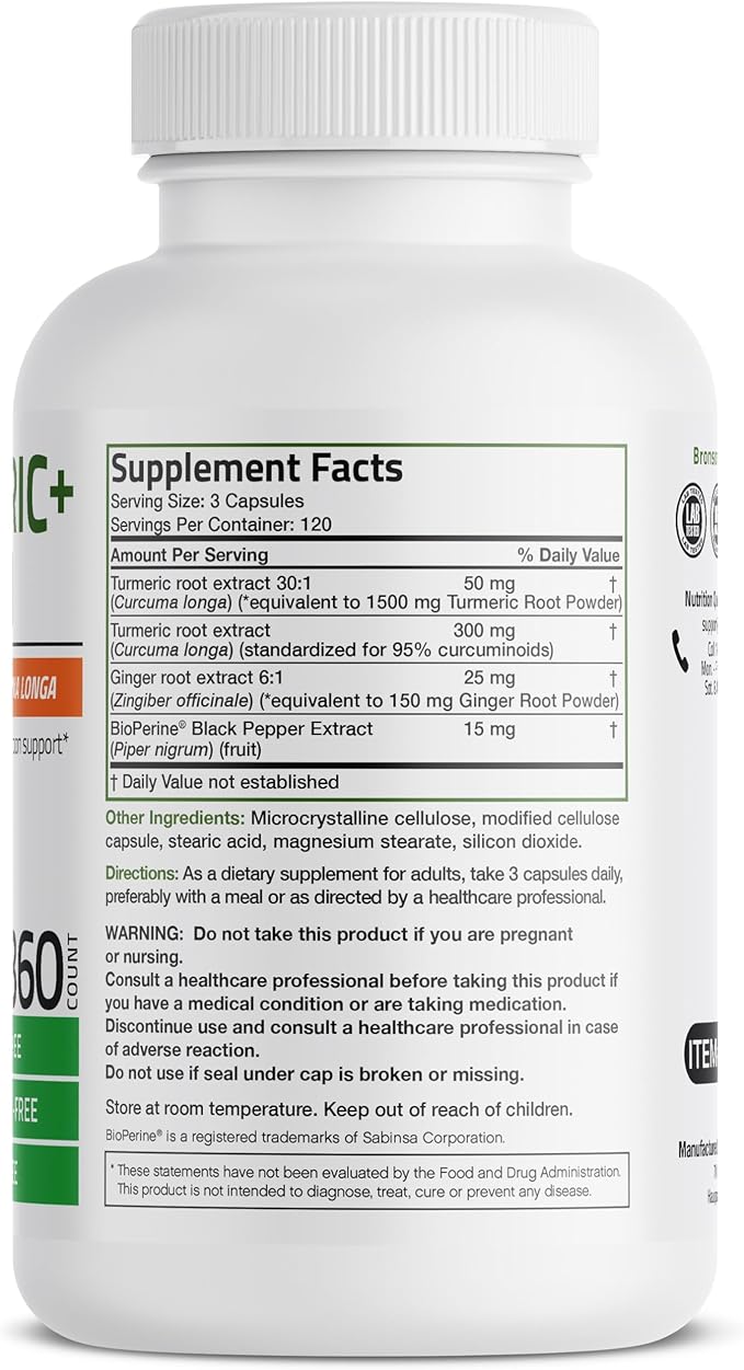 Bronson Turmeric + Ginger Extra Strength 360 Vegetarian