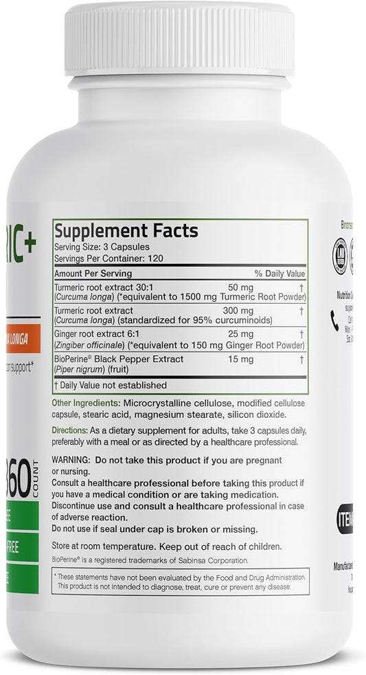 Bronson Turmeric + Ginger Extra Strength 360 Vegetarian