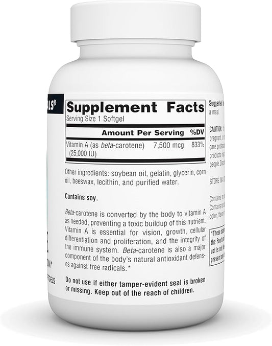Source Naturals Beta Carotene 25000 iu 250 Softgels