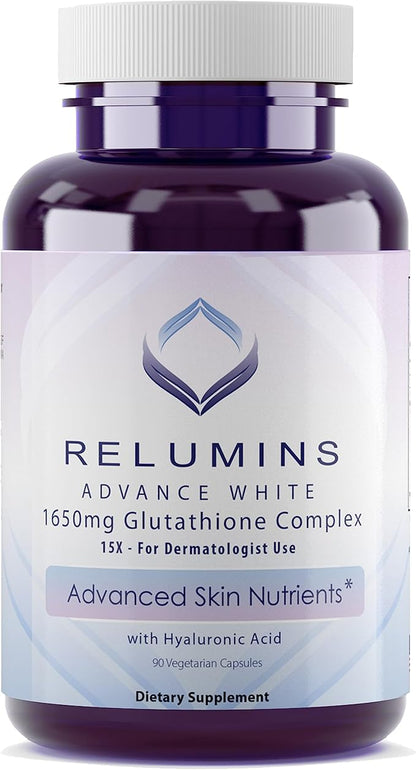Relumins Glutathione Supplement 1650mg Reduced 90 Veggie 3 Bottles