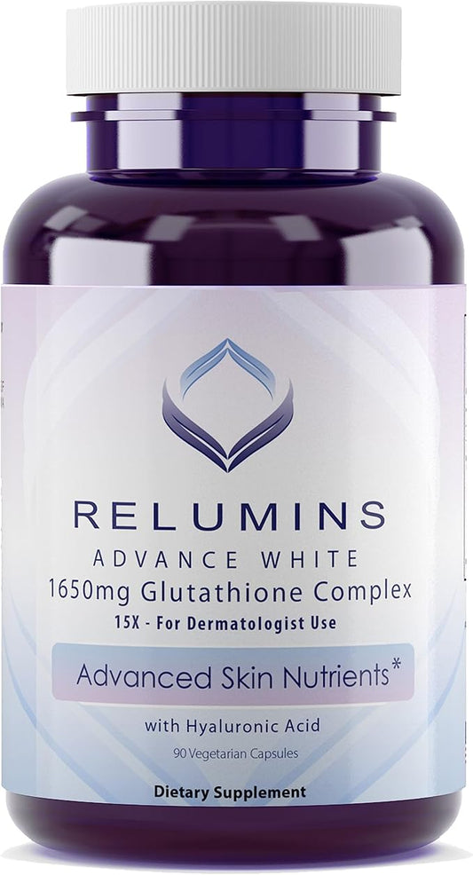 Relumins Glutathione Supplement 1650mg Reduced 90 Veggie 3 Bottles