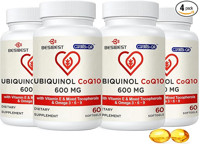 Ubiquinol CoQ10-600mg-Softgel, Active Form of Coq10 3, 6, 6, 9, 9, High Absorption-Coenzyme-Q10, Powerful 240 Count