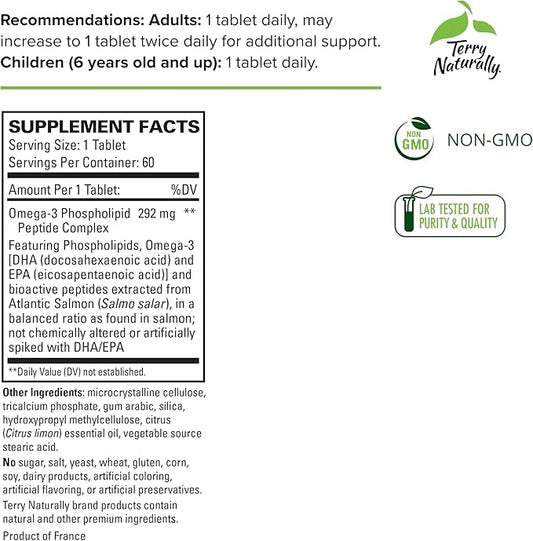 Terry Naturally Vectomega 60 Tablets, 2 - Omega-3 from 120 Servings