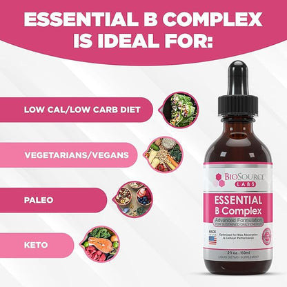 Essential B Complex B12 (2oz (2oz / 60ml Bottle) 60-Day Supply