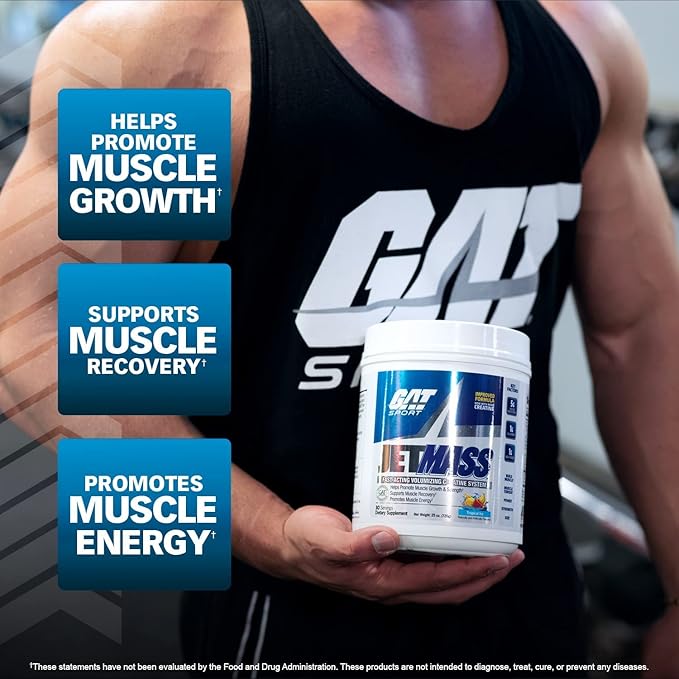 GAT SPORT JetMass Fact-Acting Volumizing Creatine System, 30 Servings (Strawberry Lemonade)