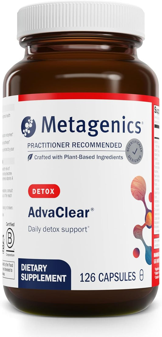 Metagenics AdvaClear - Daily Support for Detoxification* - Detox Supplements* - with Vitamin B12, Pantothenic Acid & Zinc Citrate - 126 Capsules
