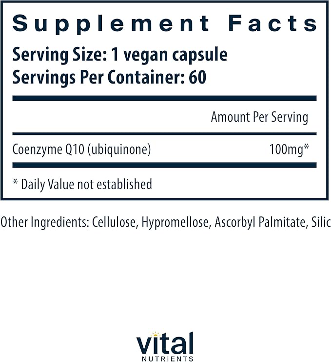 Vital Nutrients CoQ10 100mg Q10 from 60 Capsules