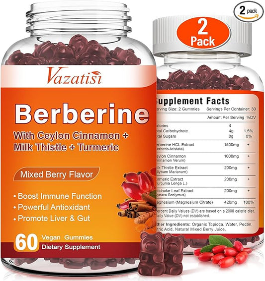 2 Pack Berberine Gummies with Ceylon 120ct