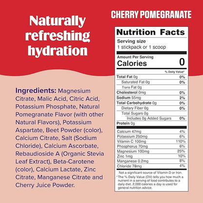 Ultima Replenisher Daily Electrolyte Powder Drink Mix – Cherry Pomegranate, 30 Servings – Hydration Powder with 6 Electrolytes and Trace Minerals – Keto Friendly, Vegan, Non-GMO and Sugar-Free