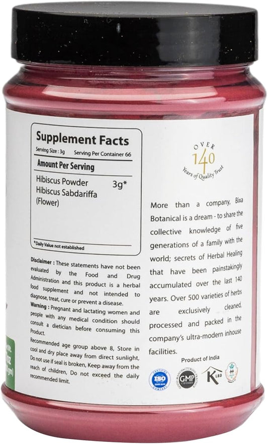 Hibiscus Powder (Hibiscus Rosa Sinensis) – 200g (7 (7 Oz),