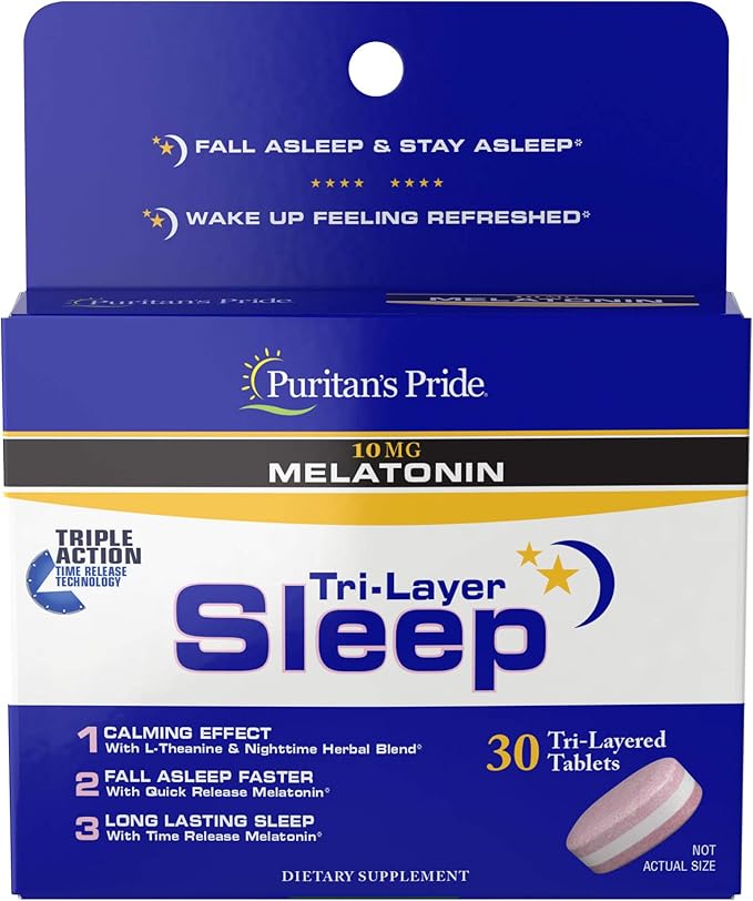 Puritan's Pride Tri-Layered Sleep Tablets, 30