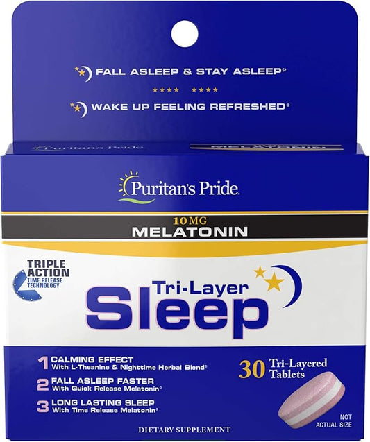Puritan's Pride Tri-Layered Sleep Tablets, 30