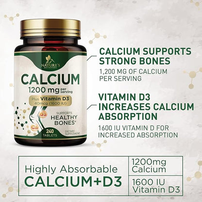 Calcium 1200 mg with Vitamin D3, 240 Tablets