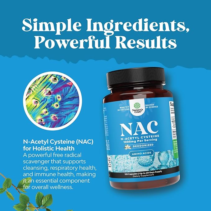 NAC Supplement N-Acetyl Cysteine 1000mg 1000mg Capsules (2 Months)