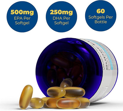 High-Potency, Super EPA/DHA Fish Oil 750mg Omega-3 Fatty