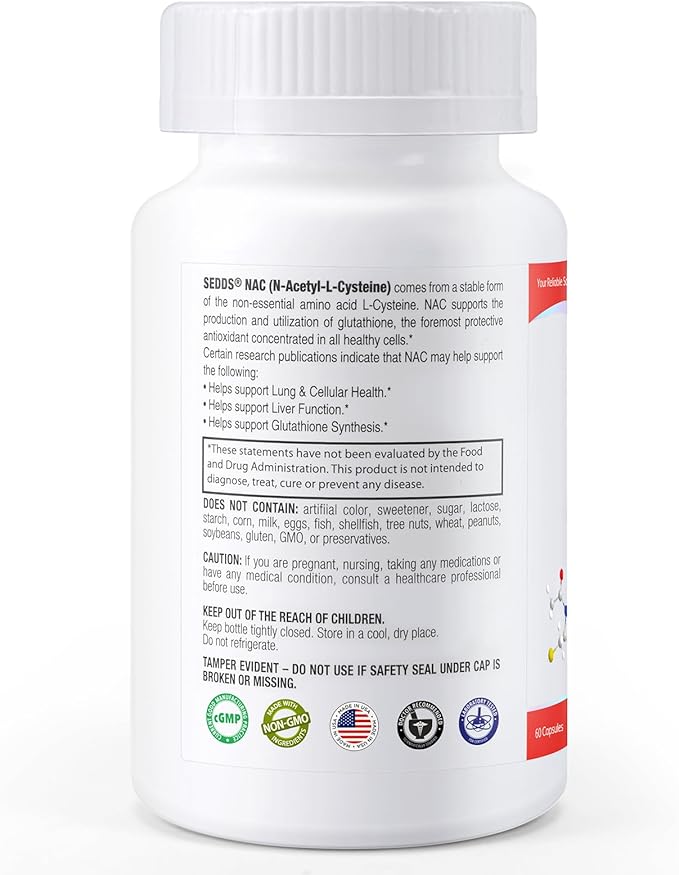 Supplements, N-Acetyl Cysteine (NAC) 600mg, 60