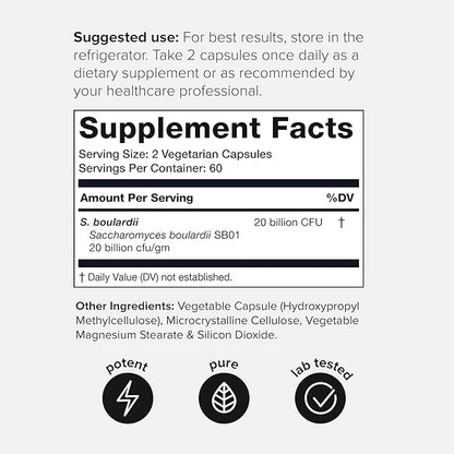 Toniiq Ultra High Potency Saccharomyces Boulardii 20 Billion 1000mg Per -120 Vegetarian