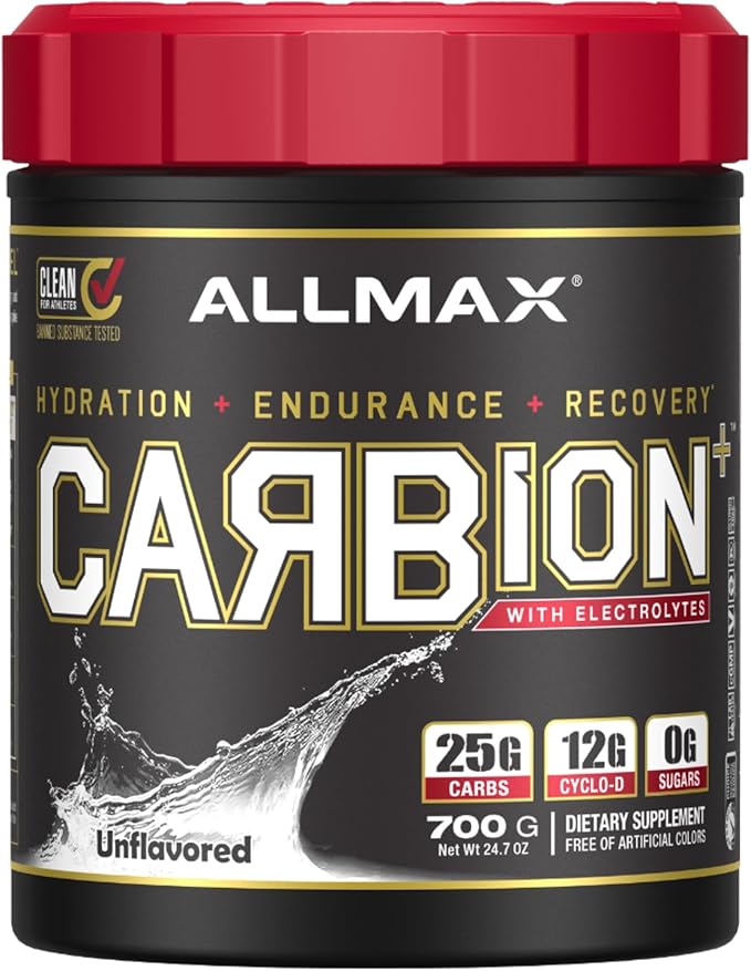 ALLMAX Nutrition - CARBION+ Workout Hydration Supplement Powder with Electrolytes, Supports Endurance, Recovery, and Exercise Performance, Gluten Free and Vegan, Unflavored, 25 Servings