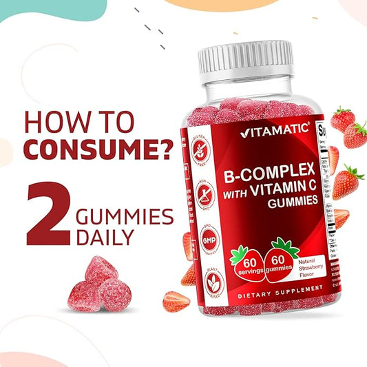 Vitamatic Vitamin B Complex Gummies 60 Gummies (2 Bottles)