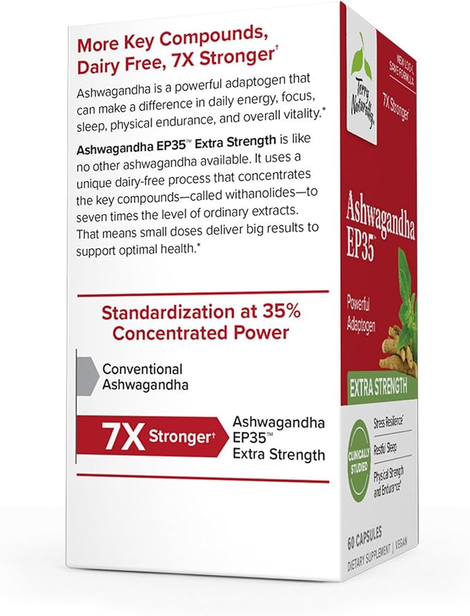 Terry Naturally Ashwagandha EP35 Extra Strength 60 Capsules, 2 - 120 Total