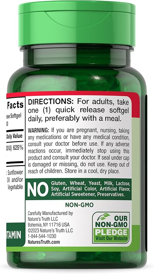 Nature's Truth Vitamin D3 5000 IU 130 Count