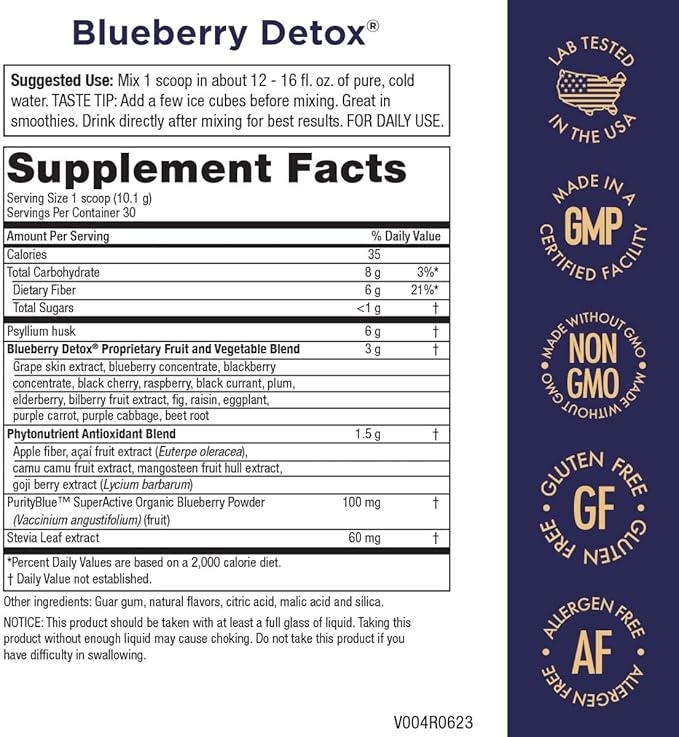Purity Products Advanced Blueberry Detox Daily 6 Grams 30 Servings