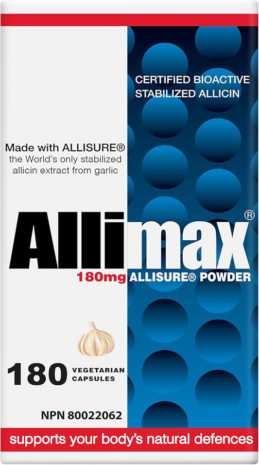 Allimax 180mg 180 Capsules. Supports Your