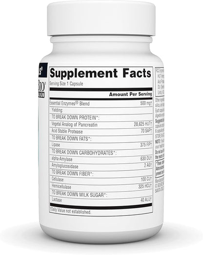 Source Naturals Essential Enzymes 500mg Bio-Aligned 60 Capsules