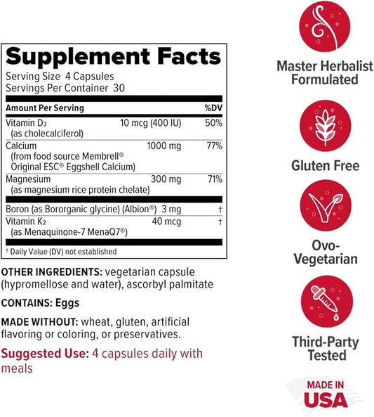 Redd Remedies, Bone Health Advanced, Vitamin D3 and Calcium for Strong Bone Support, 120 Vegetarian Capsules