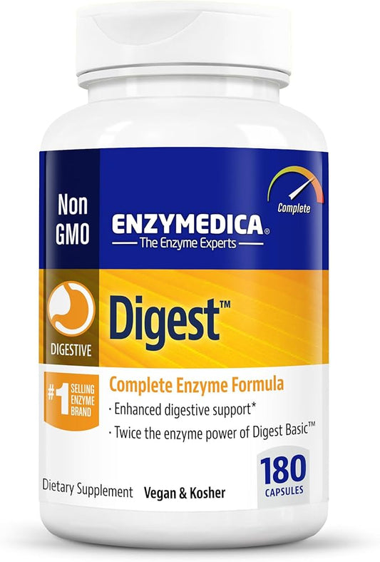 Enzymedica Digest, Full-Range, Everyday Digestive Enzymes, 180 Count