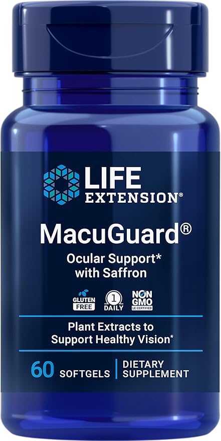 Life Extension MacuGuard Eye Health Supplement 500mg - 60 Softgels 100 Vegetarian