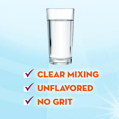 Metamucil Fiber Supplement, Unflavored Clear Mixing 75 teaspoons