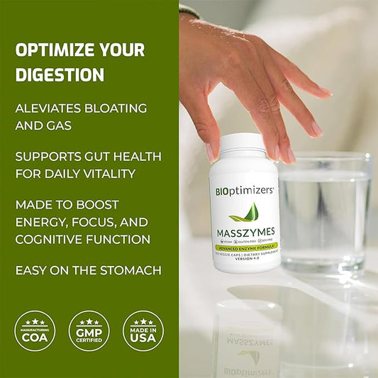 BiOptimizers MassZymes - Complete Digestive Enzymes (250 Capsules)