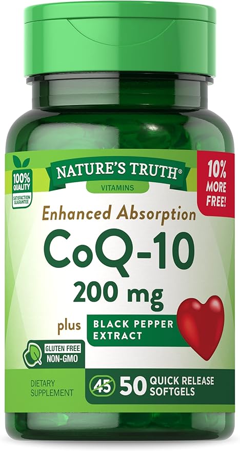 Nature's Truth CoQ10 200 mg Softgels 50 Count